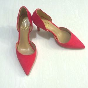 Pink suede heels, excellent condition. Worn once!